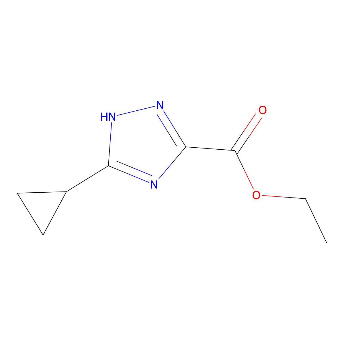 ethyl 5-cyclopropyl-1H-1,2,4-triazole-3-carboxylate molecular structure, CAS 1342645-87-7