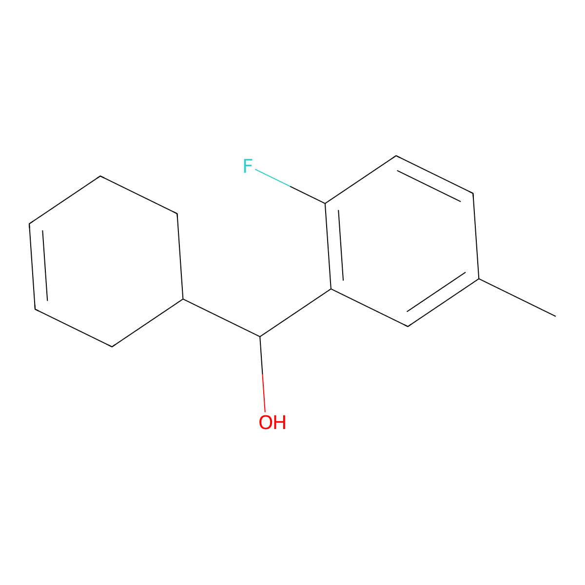 alpha-3-Cyclohexen-1-yl-2-fluoro-5-methylbenZenemethanol molecular structure, CAS 1342648-55-8