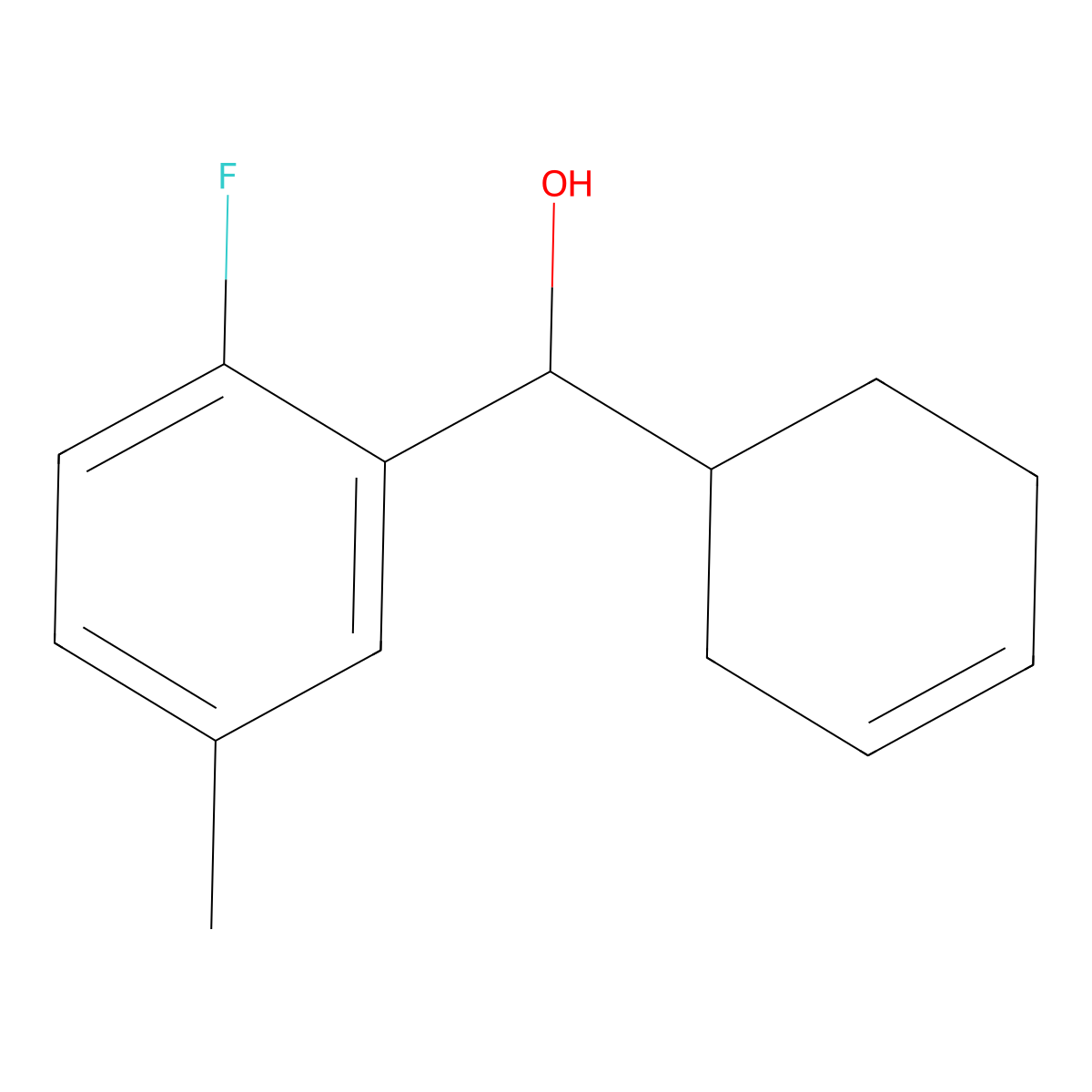 alpha-3-Cyclohexen-1-yl-2-fluoro-5-methylbenZenemethanol molecular structure, CAS 1342648-55-8
