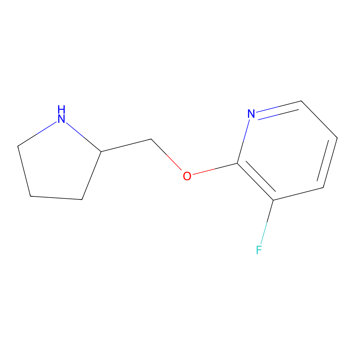 3-Fluoro-2-[(pyrrolidin-2-yl)methoxy]pyridine molecular structure, CAS 1342649-32-4