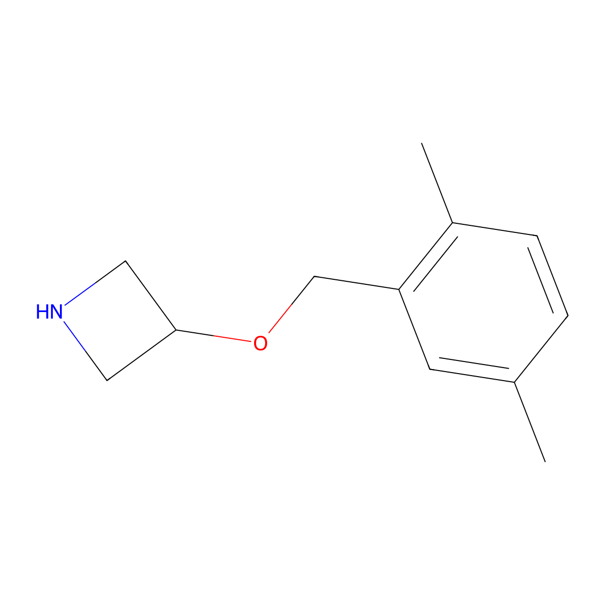 3-[(2,5-Dimethylphenyl)methoxy]azetidine molecular structure, CAS 1342649-49-3