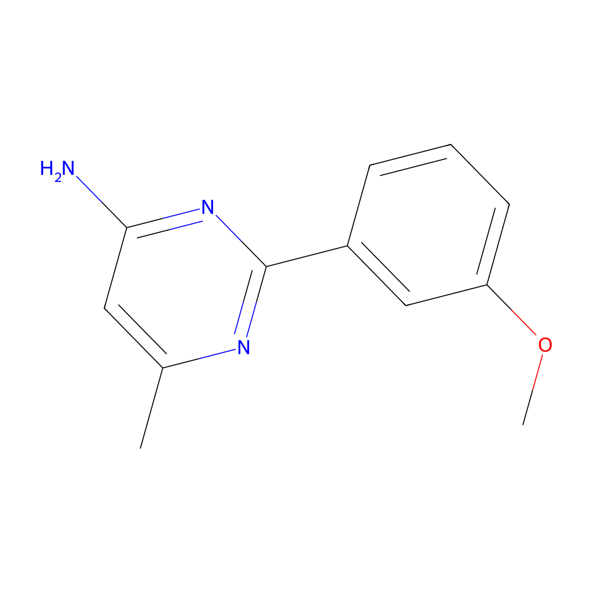 2-(3-Methoxyphenyl)-6-methylpyrimidin-4-amine molecular structure, CAS 1342650-18-3