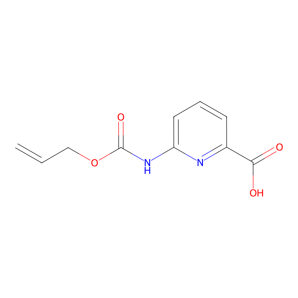 6-{[(Prop-2-en-1-yloxy)carbonyl]amino}pyridine-2-carboxylic acid molecular structure, CAS 1342653-90-0