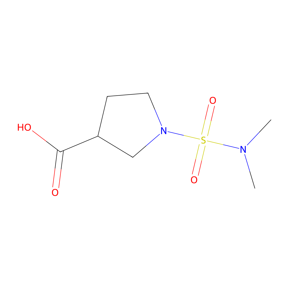 1-(Dimethylsulfamoyl)pyrrolidine-3-carboxylic acid molecular structure, CAS 1342655-63-3