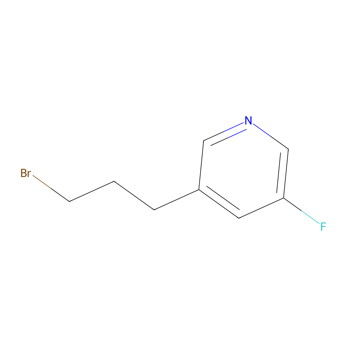 3-(3-Bromopropyl)-5-fluoropyridine molecular structure, CAS 1342659-39-5