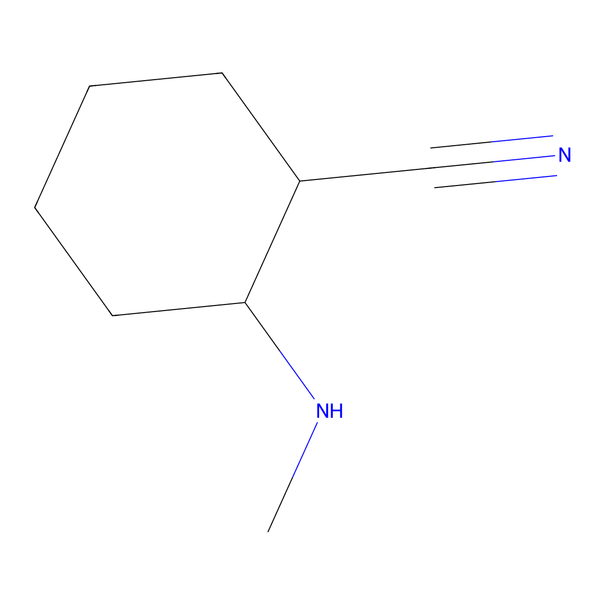 2-(Methylamino)cyclohexane-1-carbonitrile molecular structure, CAS 1342661-68-0