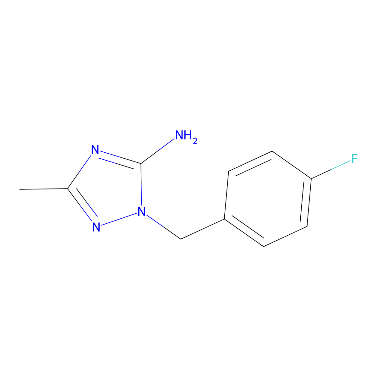 1-[(4-fluorophenyl)methyl]-3-methyl-1H-1,2,4-triazol-5-amine molecular structure, CAS 1342661-93-1