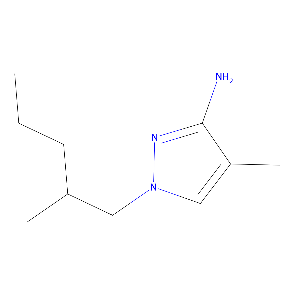 4-Methyl-1-(2-methylpentyl)-1h-pyrazol-3-amine molecular structure, CAS 1342662-61-6