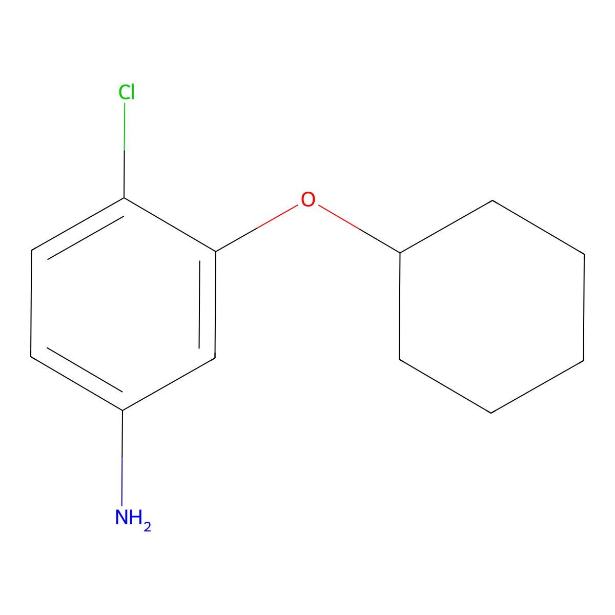 4-Chloro-3-(cyclohexyloxy)aniline molecular structure, CAS 1342664-08-7