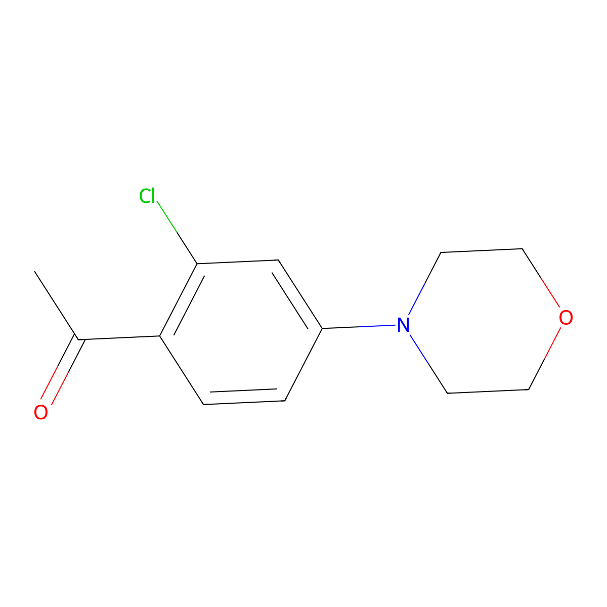 1-[2-Chloro-4-(morpholin-4-yl)phenyl]ethan-1-one molecular structure, CAS 1342664-48-5