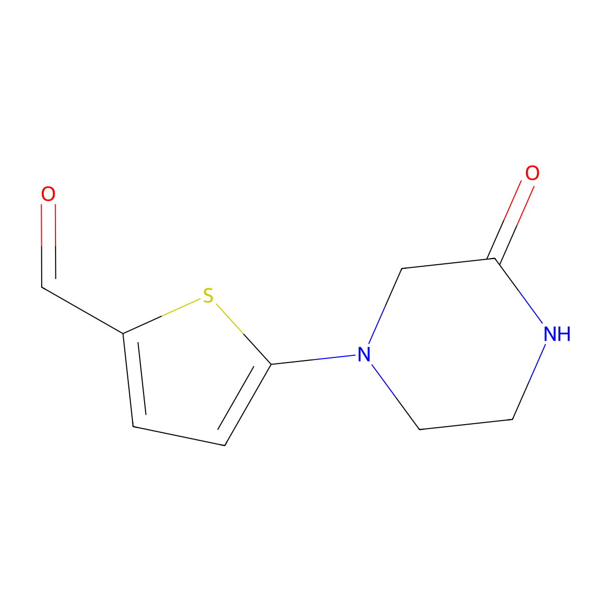 5-(3-Oxopiperazin-1-yl)thiophene-2-carbaldehyde molecular structure, CAS 1342664-82-7