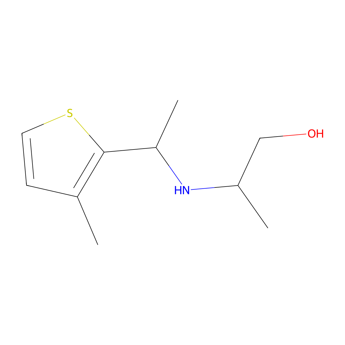 2-((1-(3-Methylthiophen-2-yl)ethyl)amino)propan-1-ol molecular structure, CAS 1342666-09-4