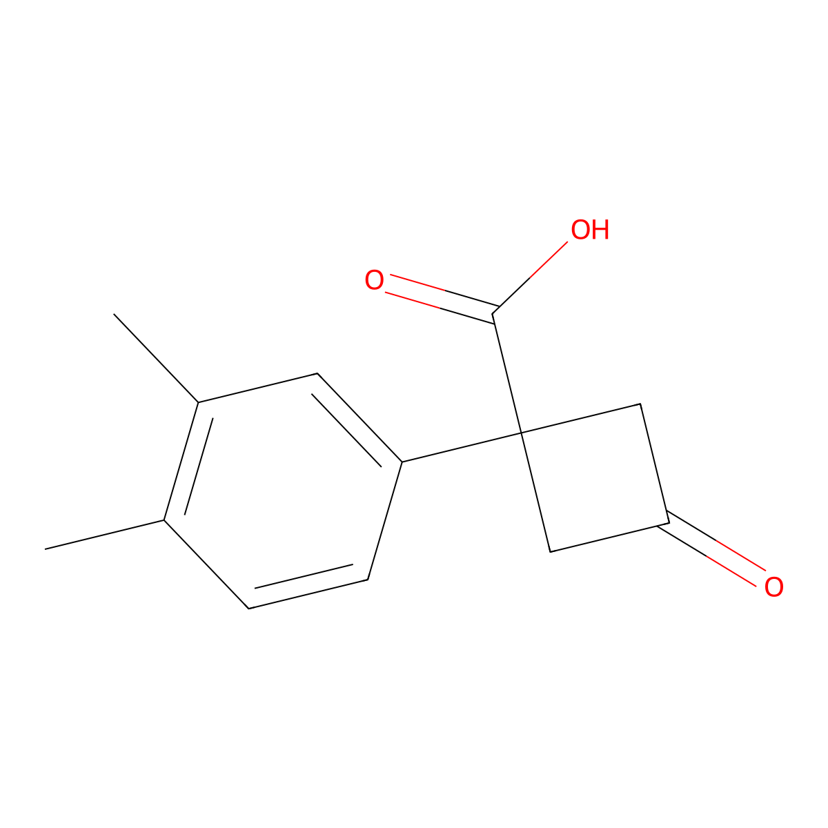 1-(3,4-Dimethylphenyl)-3-oxocyclobutane-1-carboxylic acid molecular structure, CAS 1342667-14-4