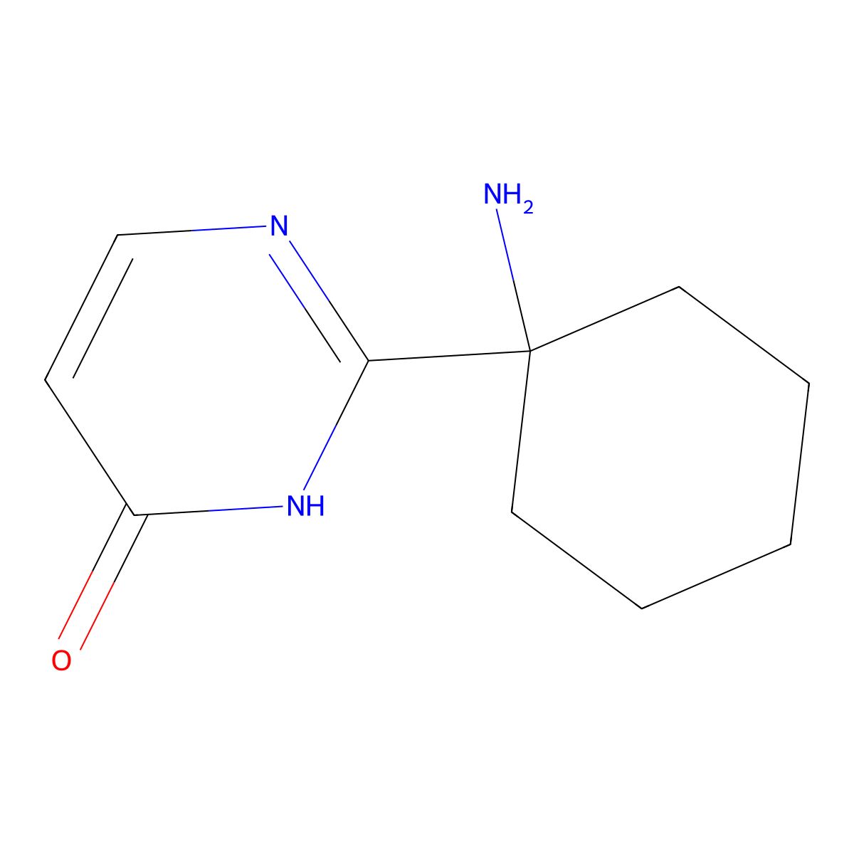 2-(1-Aminocyclohexyl)-1,4-dihydropyrimidin-4-one molecular structure, CAS 1342667-32-6