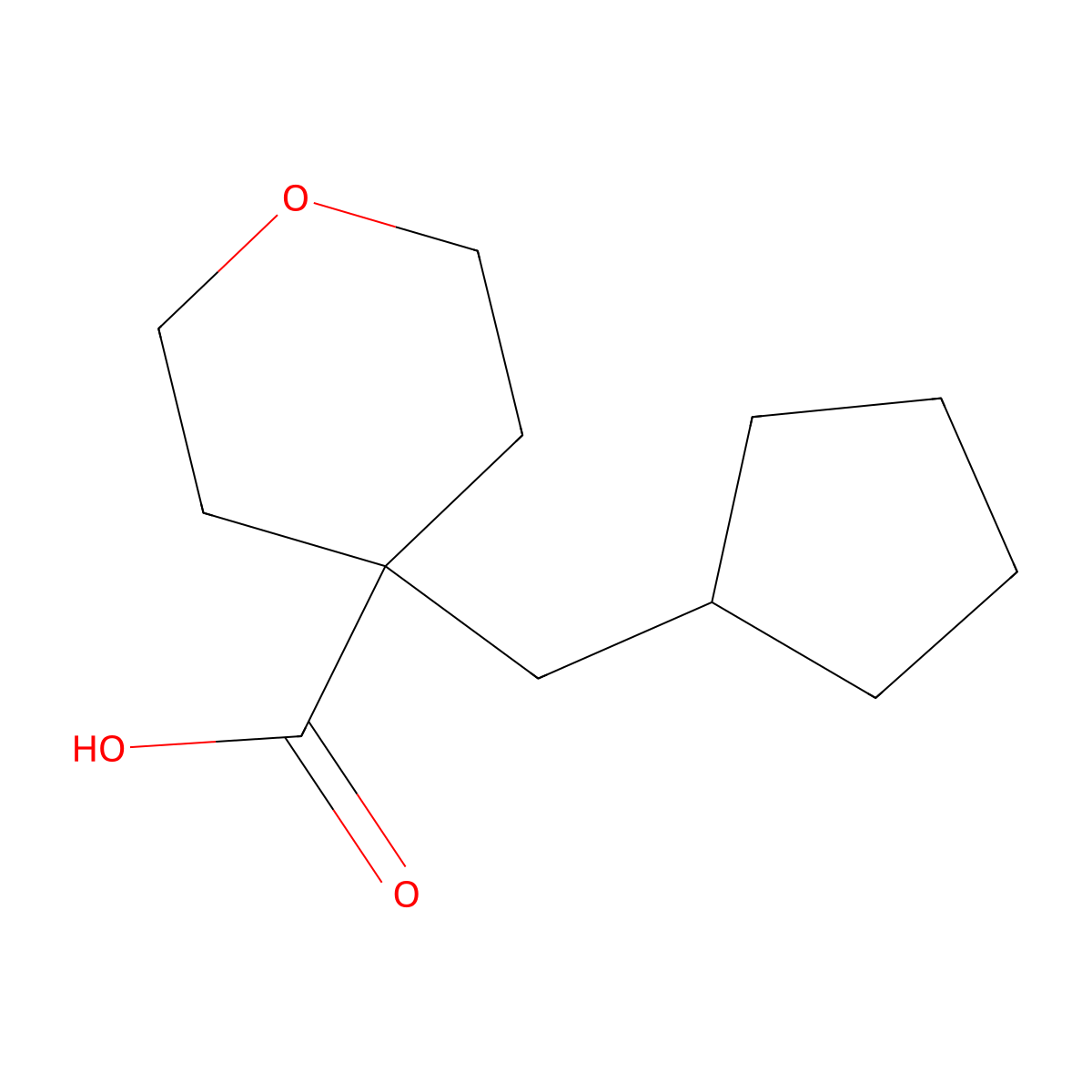 4-(Cyclopentylmethyl)oxane-4-carboxylic acid molecular structure, CAS 1342667-52-0
