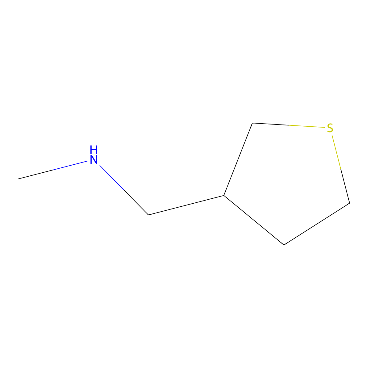 N-methyl-1-(tetrahydrothiophen-3-yl)methanamine molecular structure, CAS 1342668-45-4