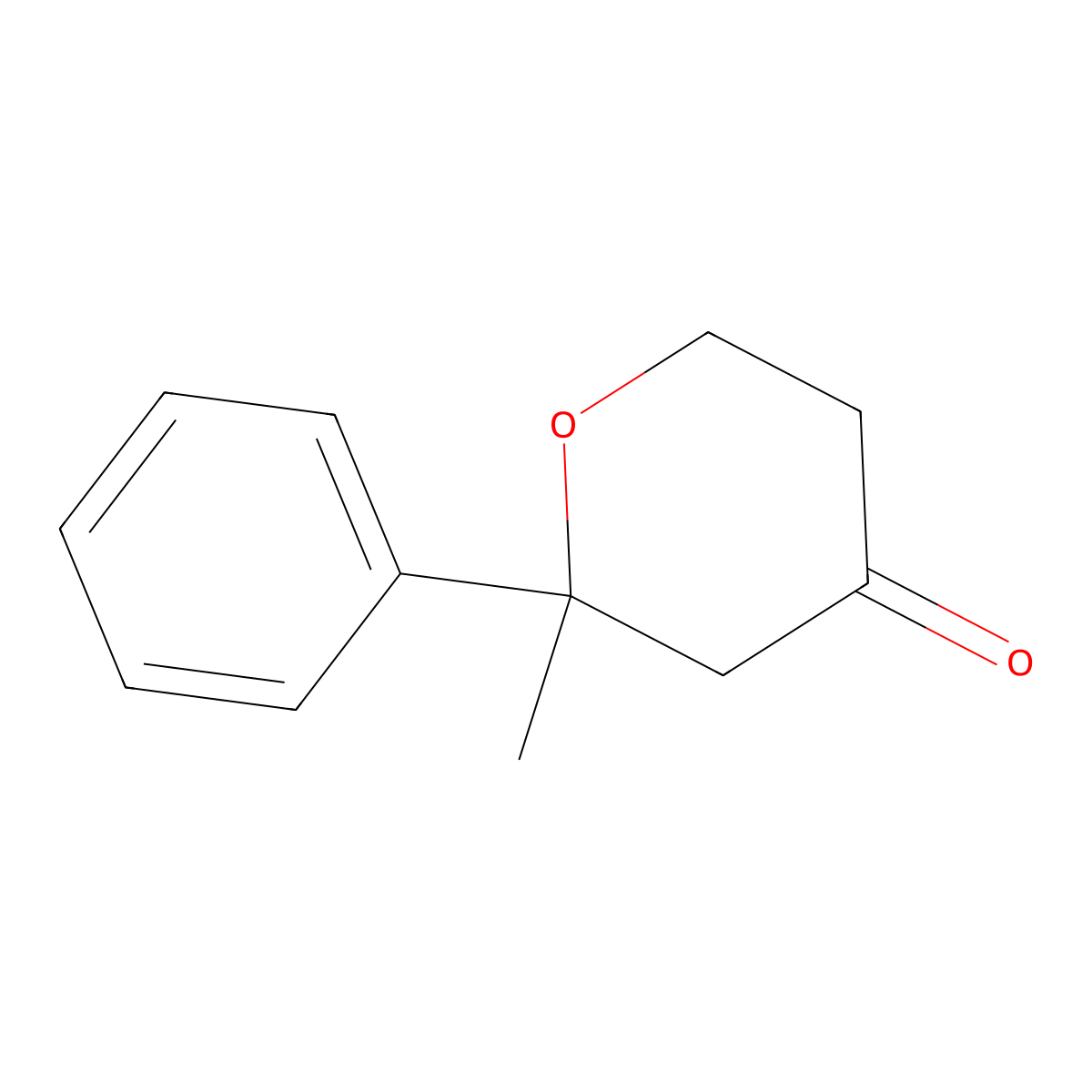 2-Methyl-2-phenyloxan-4-one molecular structure, CAS 1342668-57-8