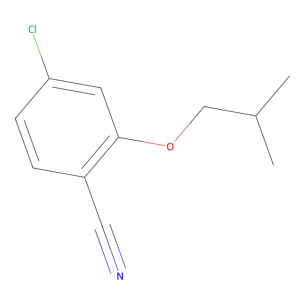 4-Chloro-2-(2-methylpropoxy)benzonitrile molecular structure, CAS 1342668-76-1
