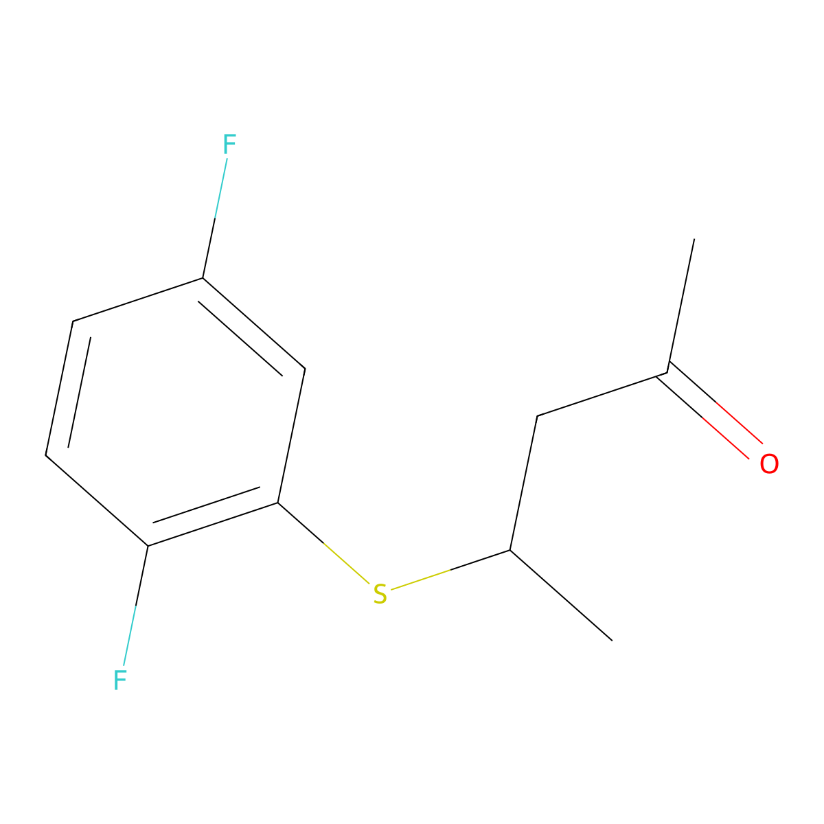 4-((2,5-Difluorophenyl)thio)pentan-2-one molecular structure, CAS 1342668-97-6