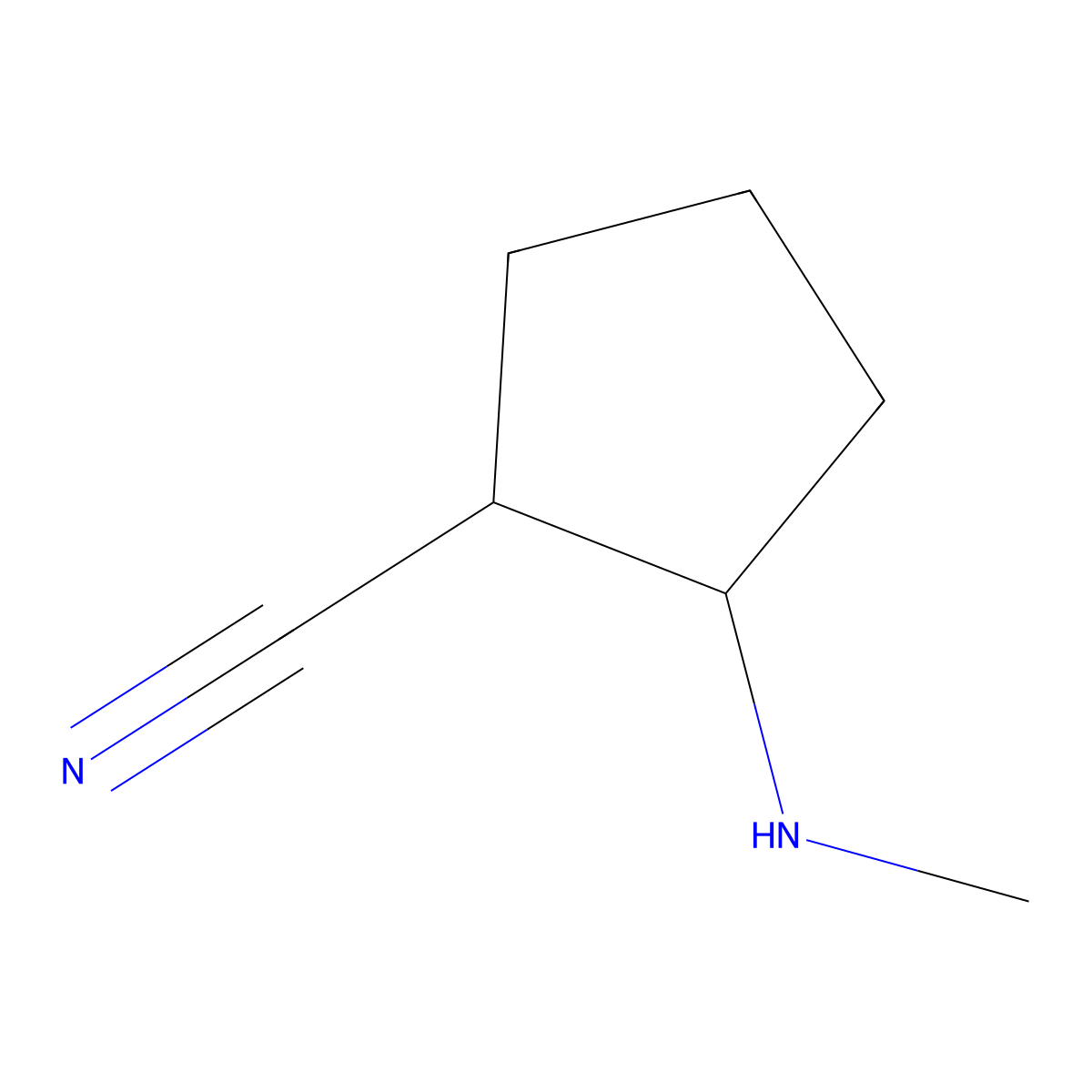 2-(Methylamino)cyclopentane-1-carbonitrile molecular structure, CAS 1342670-70-5