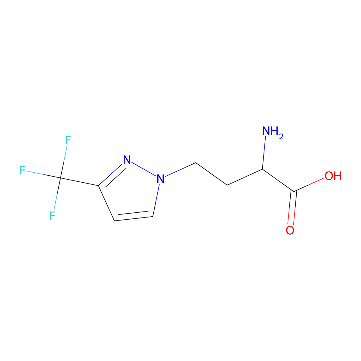 2-Amino-4-(3-(trifluoromethyl)-1h-pyrazol-1-yl)butanoic acid molecular structure, CAS 1342672-07-4