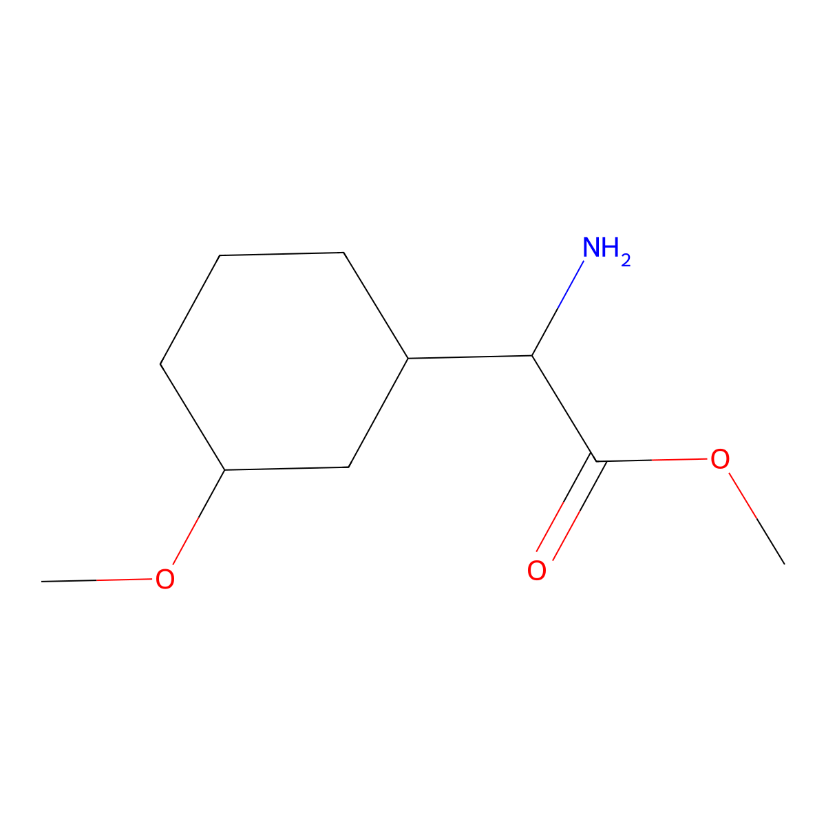 Methyl 2-amino-2-(3-methoxycyclohexyl)acetate molecular structure, CAS 1342673-75-9