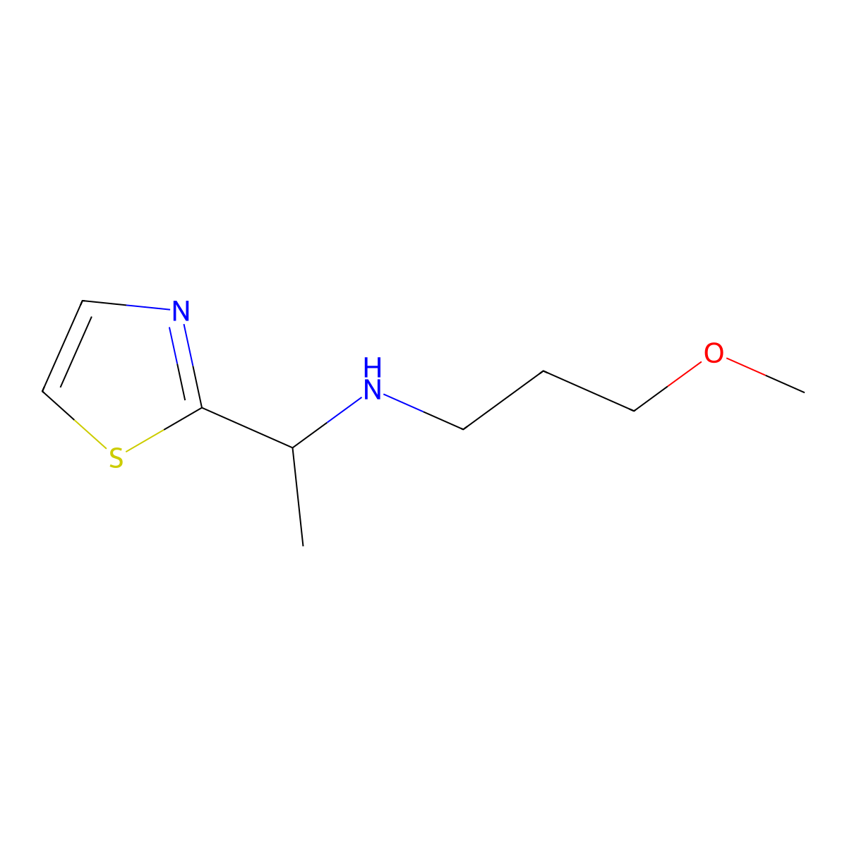 (3-Methoxypropyl)[1-(1,3-thiazol-2-yl)ethyl]amine molecular structure, CAS 1342675-12-0