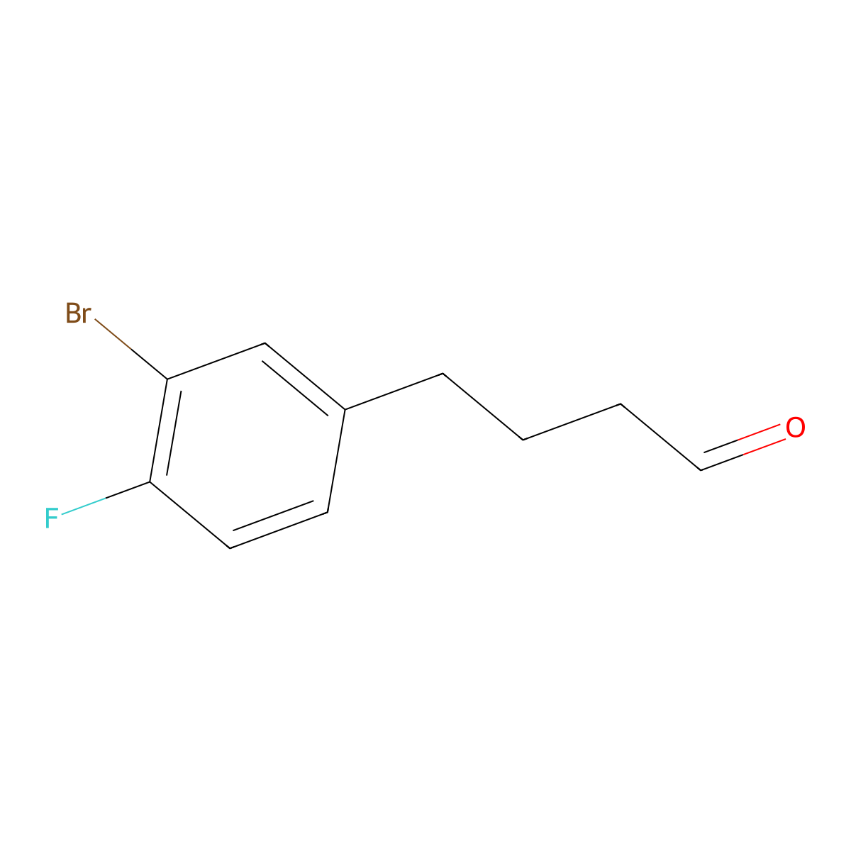 4-(3-Bromo-4-fluorophenyl)butanal molecular structure, CAS 1342675-43-7