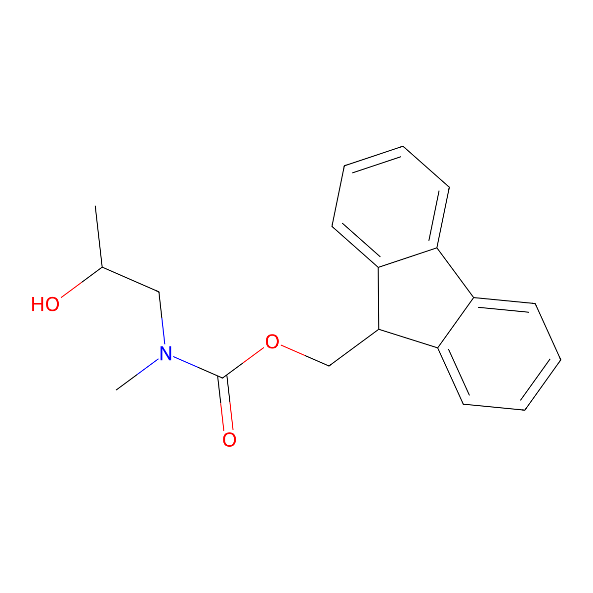 (9H-fluoren-9-yl)methyl N-(2-hydroxypropyl)-N-methylcarbamate molecular structure, CAS 1342676-72-5
