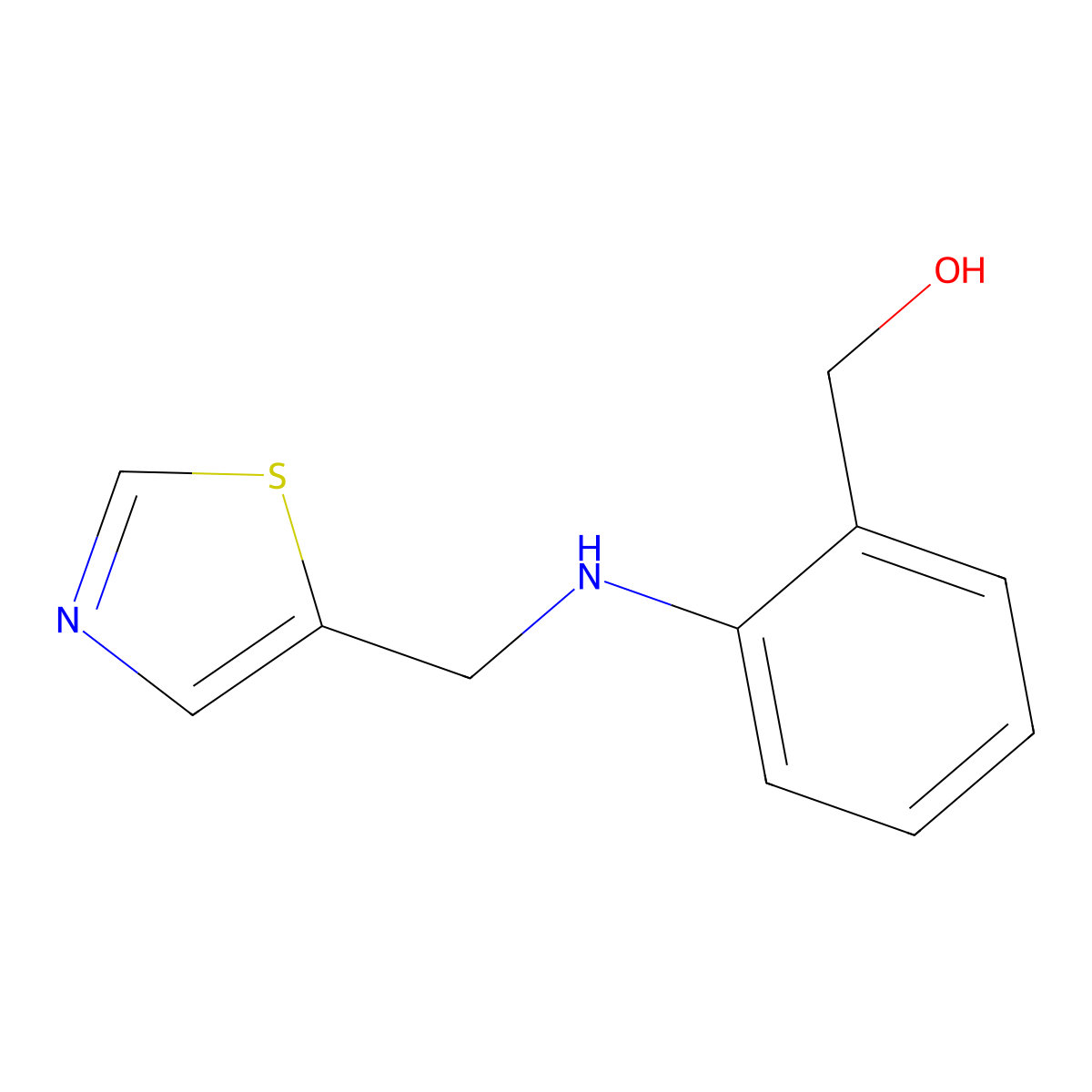 (2-((Thiazol-5-ylmethyl)amino)phenyl)methanol molecular structure, CAS 1342676-96-3