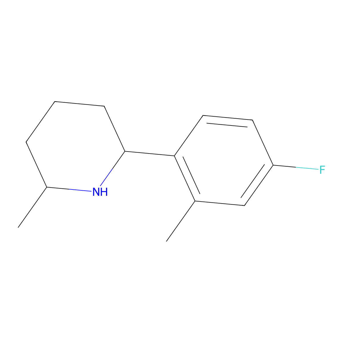 2-(4-Fluoro-2-methylphenyl)-6-methylpiperidine molecular structure, CAS 1342677-17-1