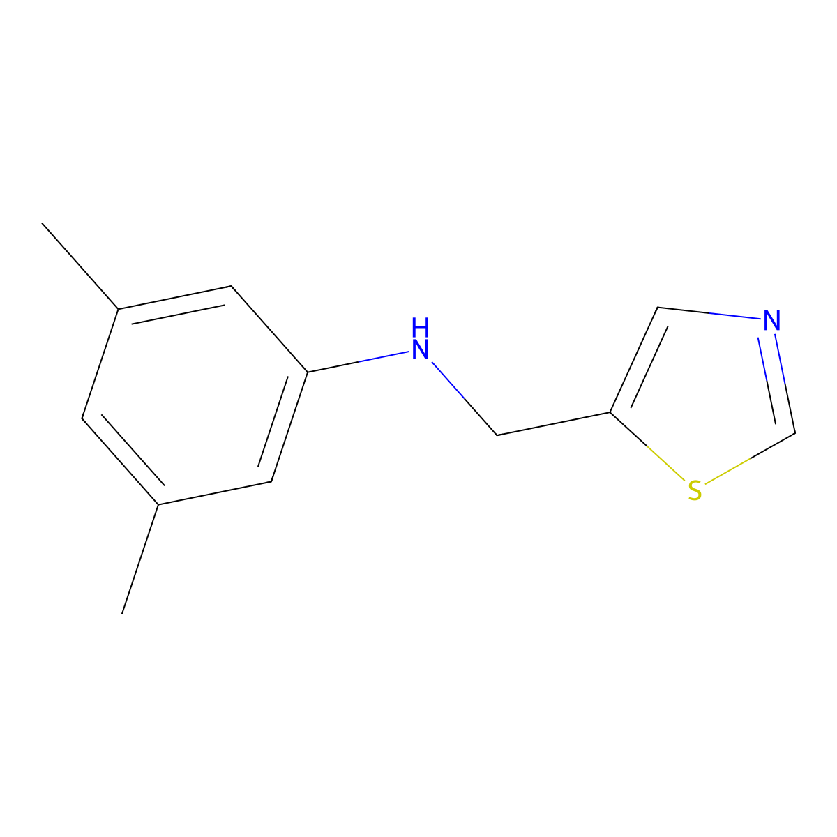 3,5-dimethyl-N-[(1,3-thiazol-5-yl)methyl]aniline molecular structure, CAS 1342680-30-1