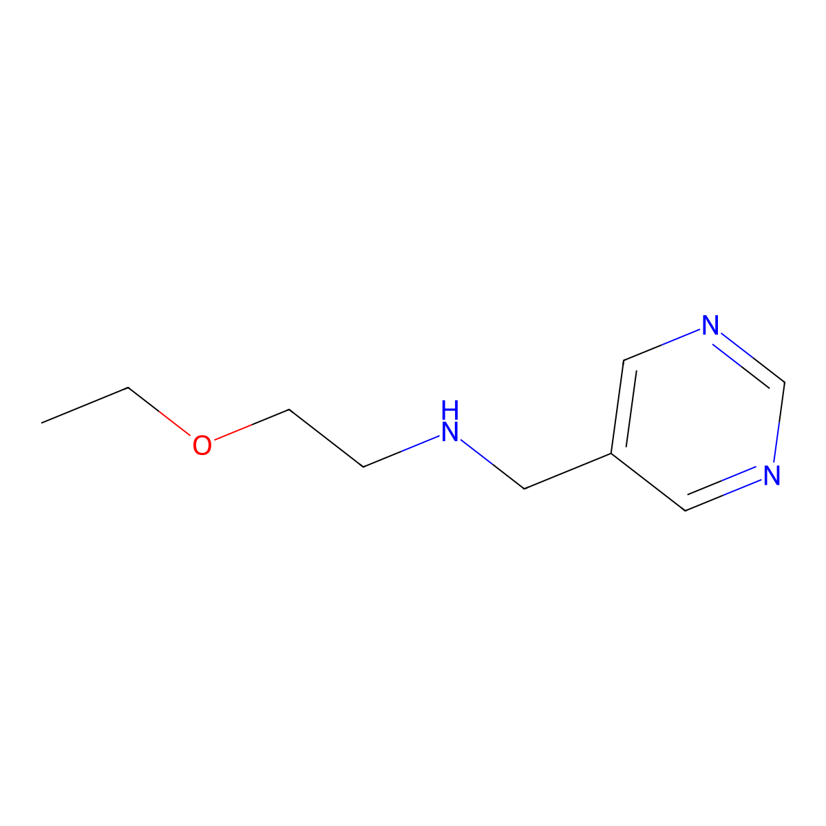 (2-Ethoxyethyl)[(pyrimidin-5-yl)methyl]amine molecular structure, CAS 1342680-42-5