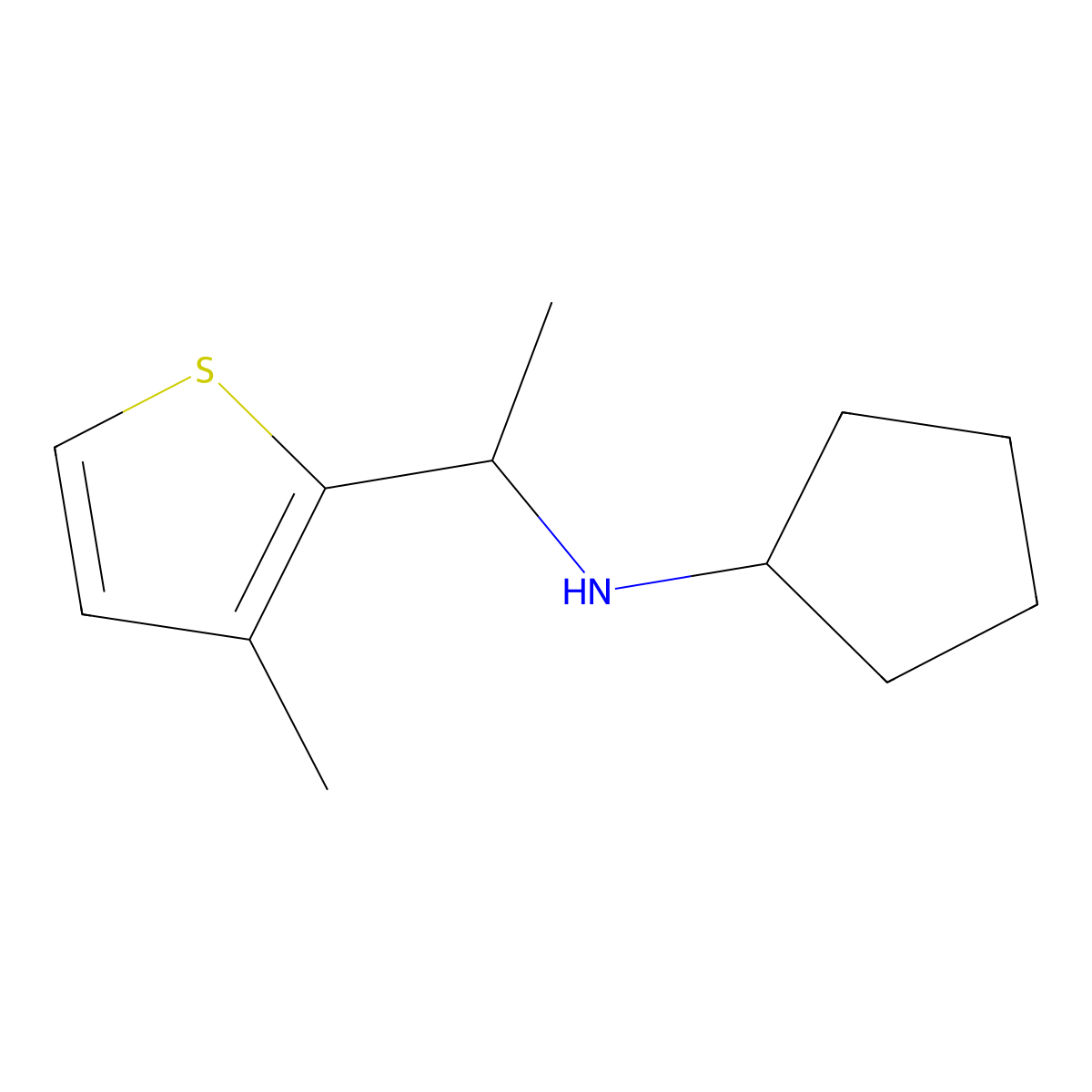 N-[1-(3-methylthiophen-2-yl)ethyl]cyclopentanamine molecular structure, CAS 1342681-34-8