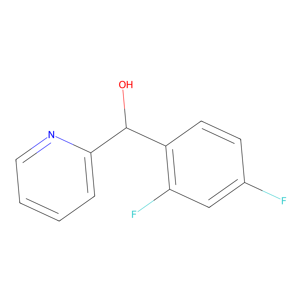a-(2,4-Difluorophenyl)-2-pyridinemethanol molecular structure, CAS 1342682-70-5