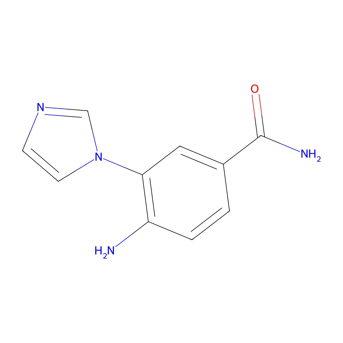 4-amino-3-(1H-imidazol-1-yl)benzamide molecular structure, CAS 1342688-04-3