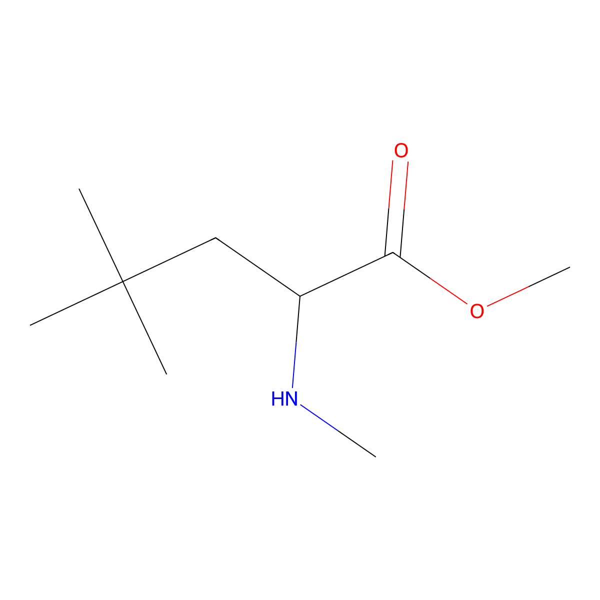 Methyl 4,4-dimethyl-2-(methylamino)pentanoate molecular structure, CAS 1342689-28-4