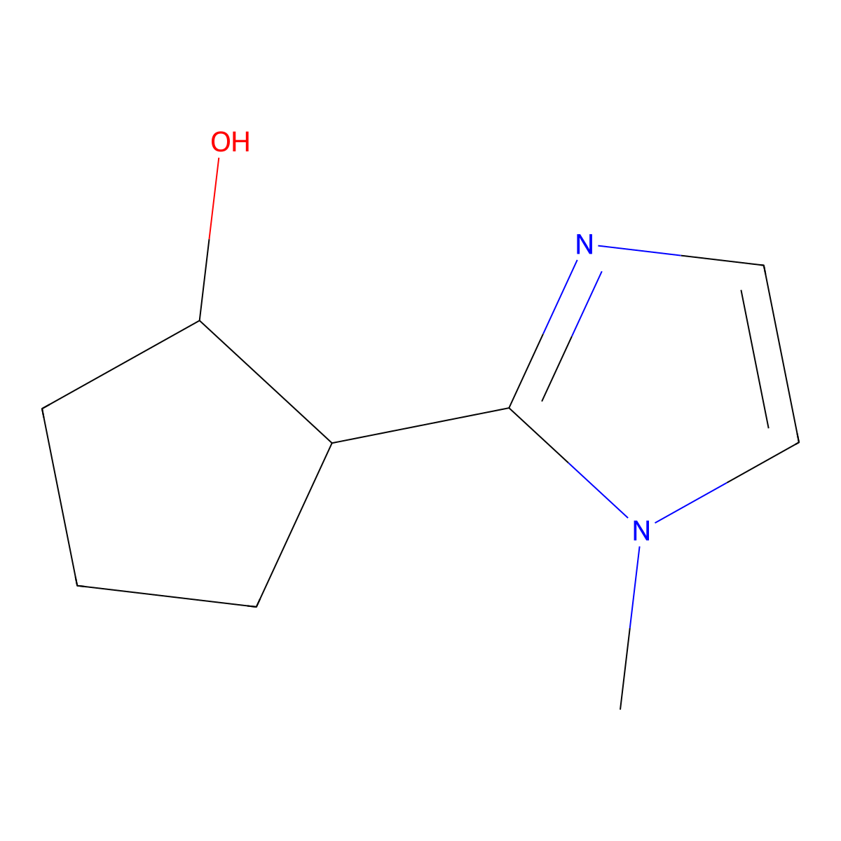 2-(1-Methyl-1H-imidazol-2-yl)cyclopentan-1-ol molecular structure, CAS 1342695-10-6