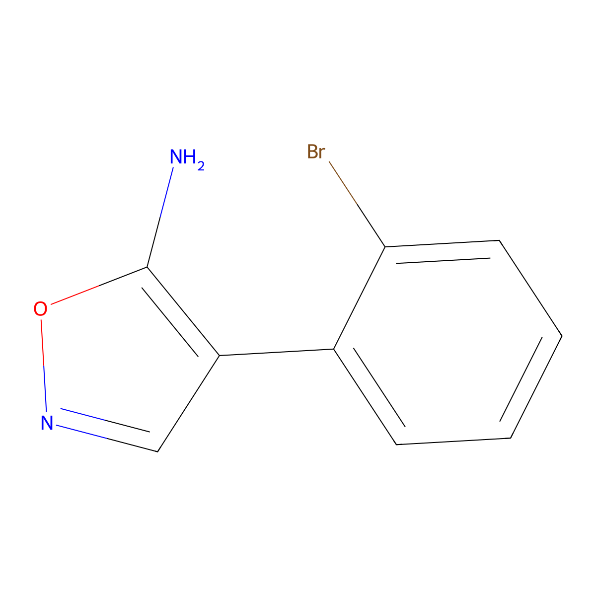 4-(2-Bromophenyl)-5-isoxazolamine molecular structure, CAS 1342699-47-1