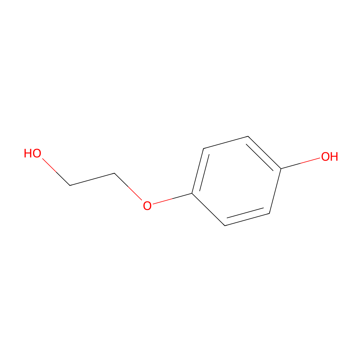 4-(2-Hydroxyethoxy)phenol molecular structure, CAS 13427-53-7