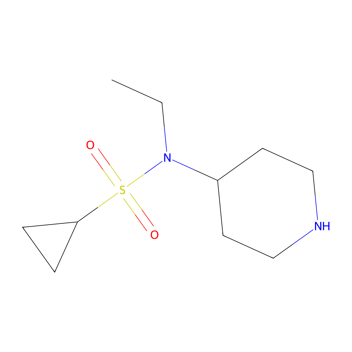 N-Ethyl-N-(piperidin-4-yl)cyclopropanesulfonamide molecular structure, CAS 1342700-93-9