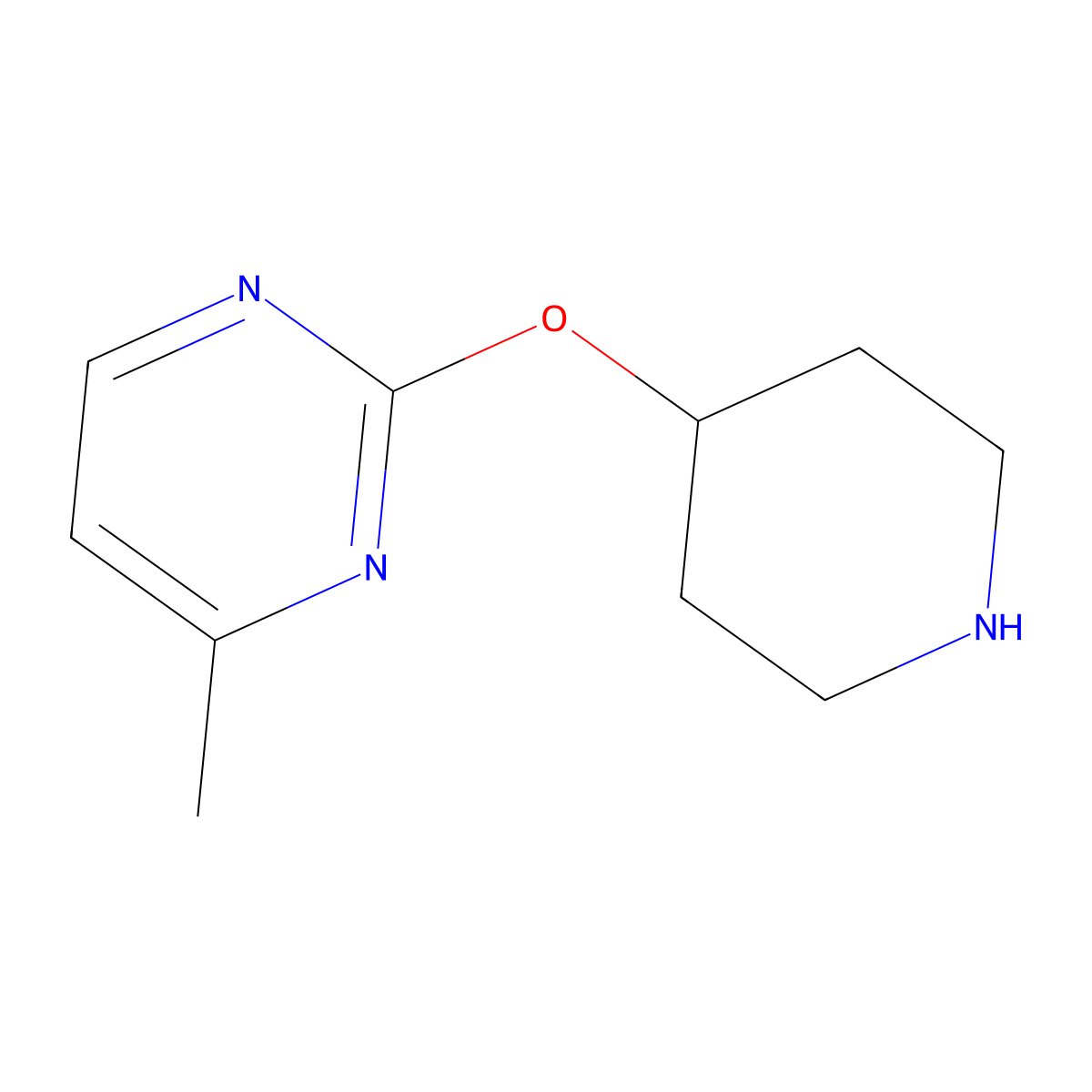 4-Methyl-2-(piperidin-4-yloxy)pyrimidine molecular structure, CAS 1342702-72-0