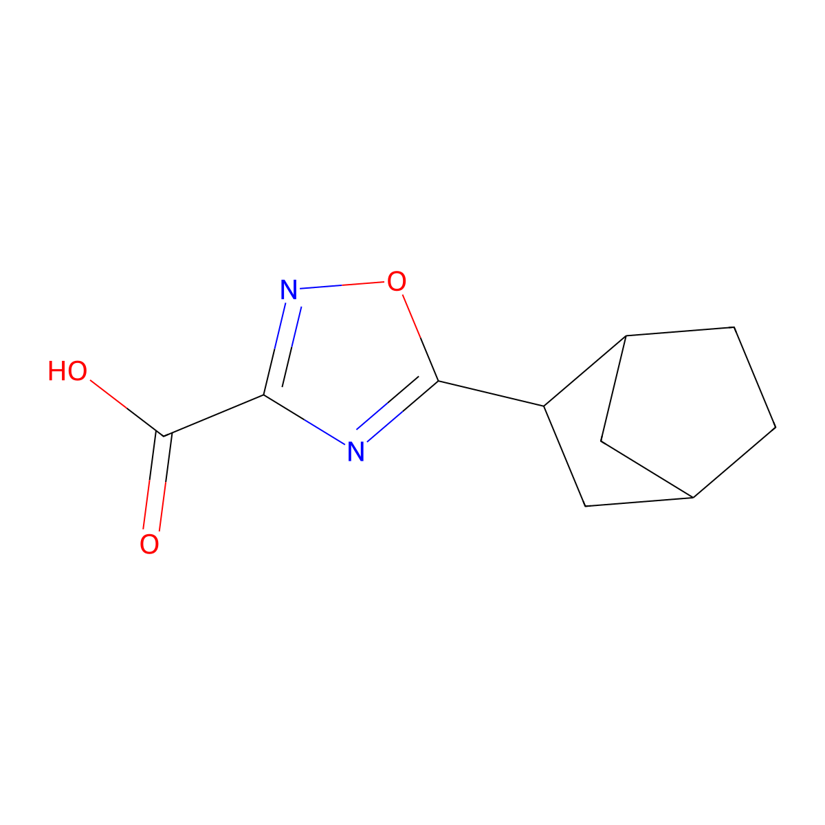 5-(Bicyclo[2.2.1]heptan-2-YL)-1,2,4-oxadiazole-3-carboxylic acid molecular structure, CAS 1342703-40-5