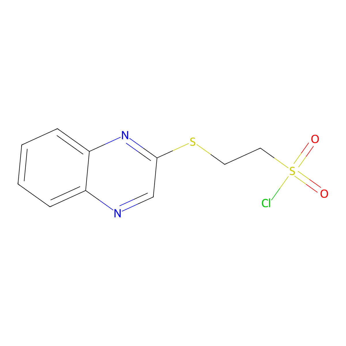 2-(Quinoxalin-2-ylsulfanyl)ethane-1-sulfonyl chloride molecular structure, CAS 1342703-53-0