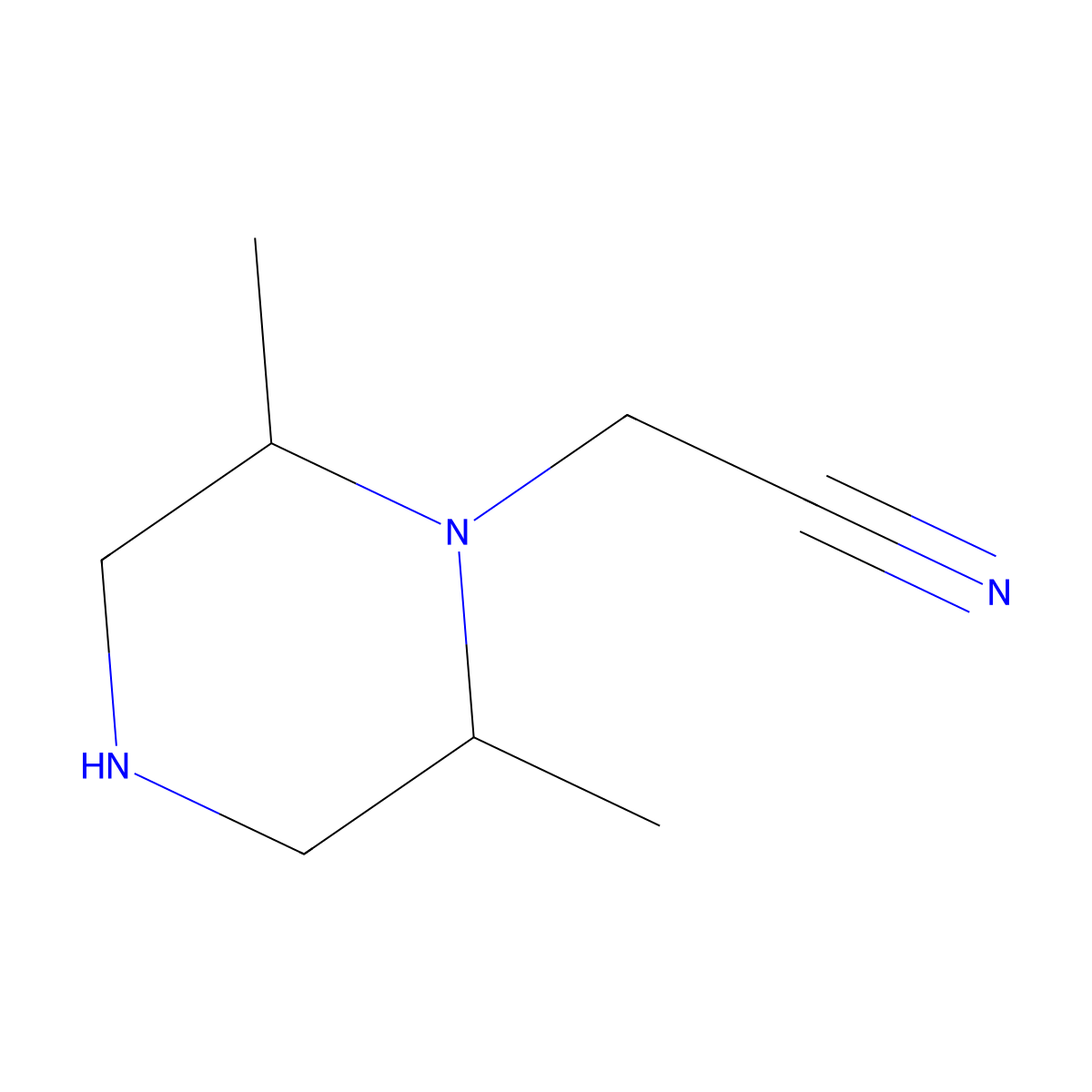2-(2,6-Dimethylpiperazin-1-yl)acetonitrile molecular structure, CAS 1342703-78-9