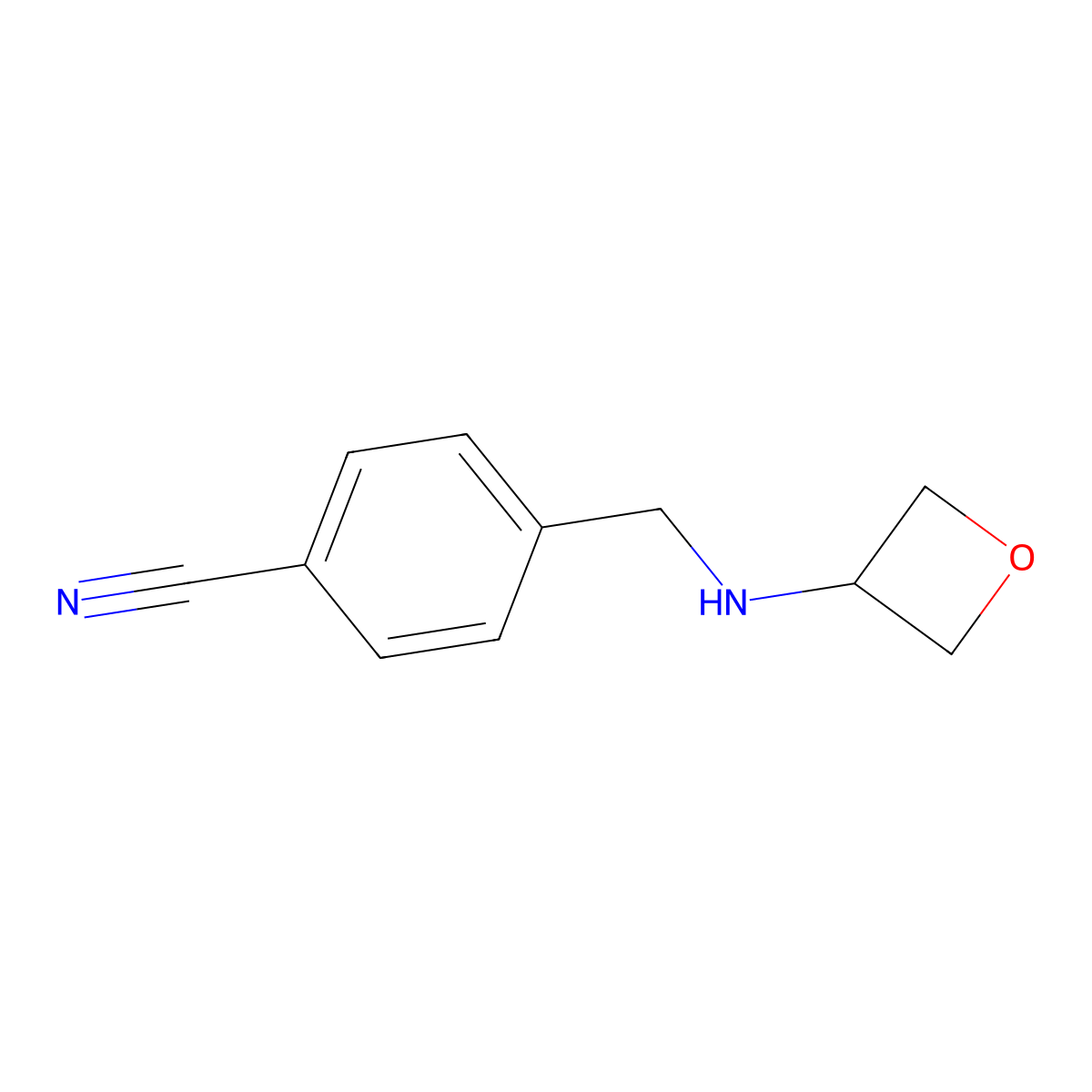 4-((Oxetan-3-ylamino)methyl)benzonitrile molecular structure, CAS 1342705-62-7