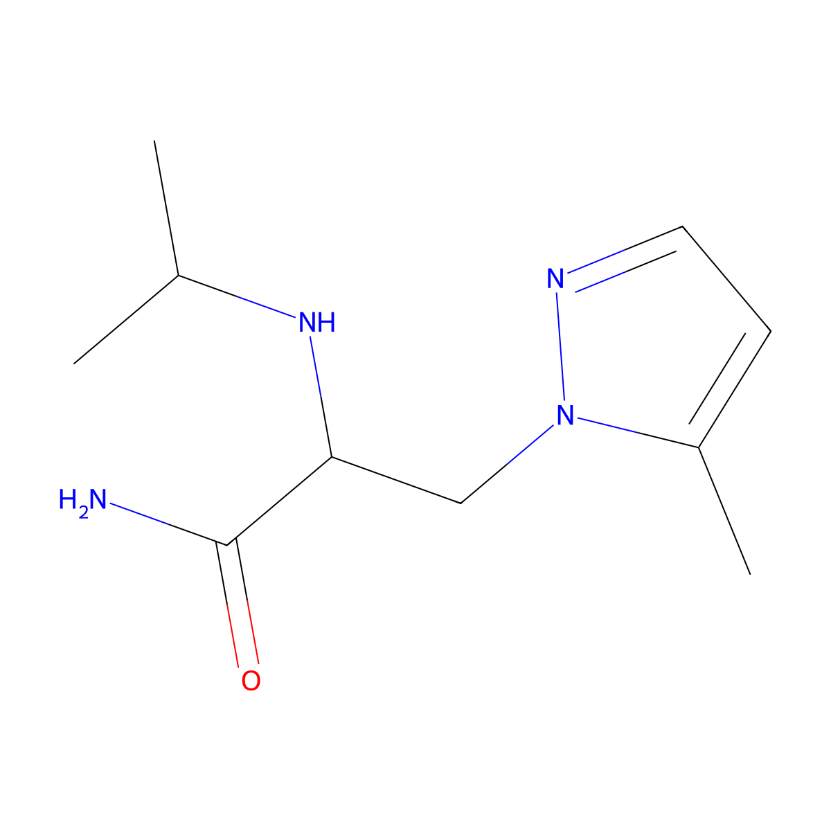 2-(Isopropylamino)-3-(5-methyl-1h-pyrazol-1-yl)propanamide molecular structure, CAS 1342706-43-7