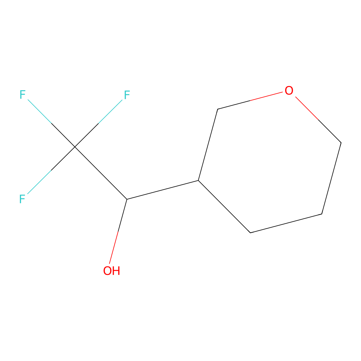 2,2,2-Trifluoro-1-(oxan-3-yl)ethan-1-ol molecular structure, CAS 1342709-61-8