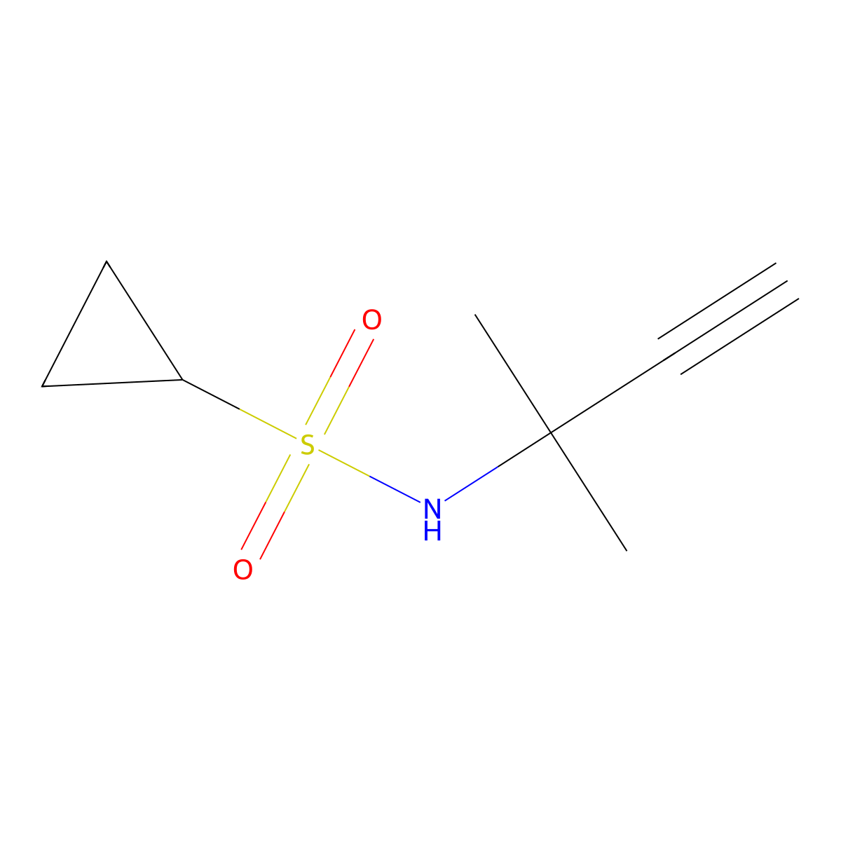 N-(2-methylbut-3-yn-2-yl)cyclopropanesulfonamide molecular structure, CAS 1342709-65-2