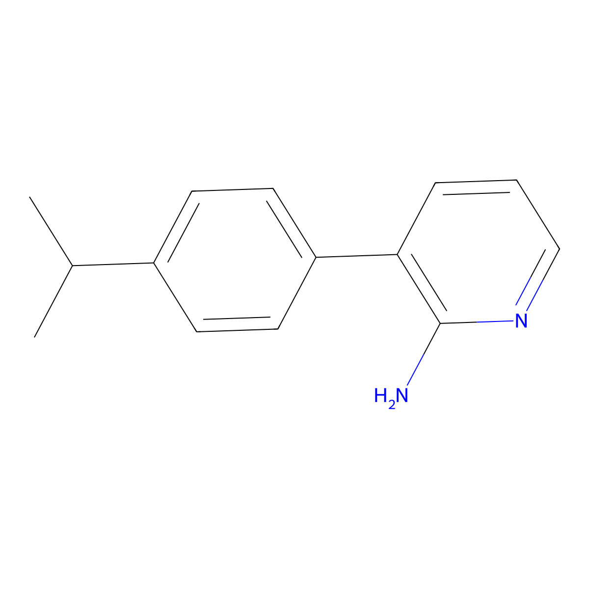 3-[4-(1-Methylethyl)phenyl]pyridin-2-amine molecular structure, CAS 1342710-44-4